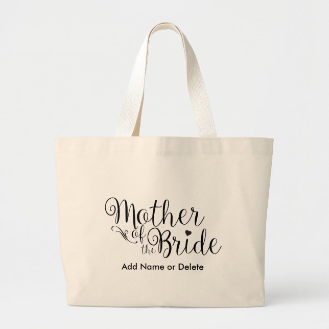 Mother of Bride Large Tote Canvas Tote Bag (Front)