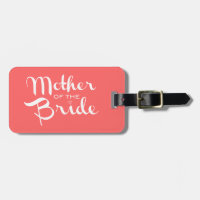 Mother of Bride Retro Script White on Peach
