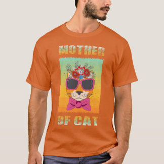 MOTHER OF CAT Design retro T-Shirt