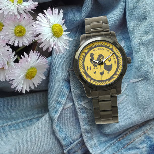 Mother of Chickens Monogram Initial Watch