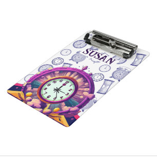 Mother of Clock Spiral Photo Notebook Mini Clipboard