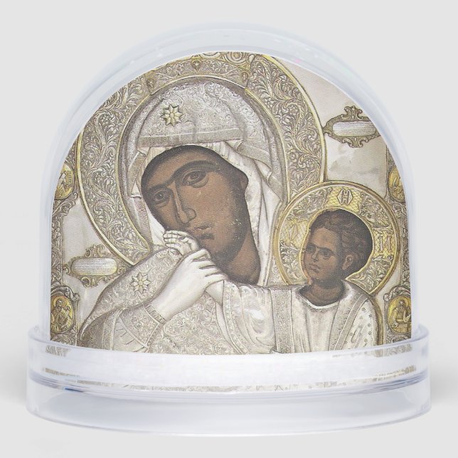 Mother of Comfort Orthodox Christian Icon          Snowglobe (Front)