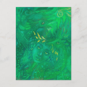 Mother of Dragons Goddess Fantasy Surreal Painting Postcard