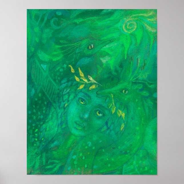 Mother of Dragons Goddess Fantasy Surreal Painting Poster (Front)