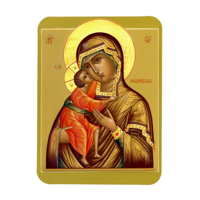 Mother of God Feodorovskaya--Icon Magnet (Vertical)