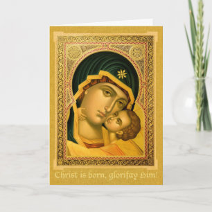 Mother of God Glykophilousa -- Icon Christmas card