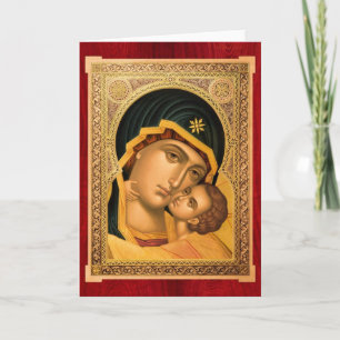 Mother of God Glykophilousa – Icon Greeting card