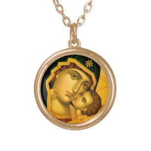 Mother of God Glykophilousa -- Icon Necklace