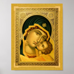 Mother of God Glykophilousa – Icon Poster