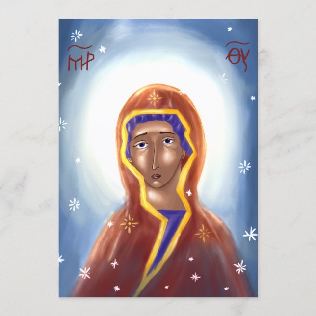 Mother of God Paper Icon Card (Front)