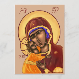 Mother of God Paper Icon Card