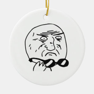 Mother of God Rage Face Comic Meme Ceramic Tree Decoration