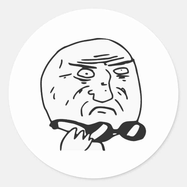 Mother of God Rage Face Comic Meme Classic Round Sticker (Front)