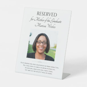 Mother of Graduate Memorial Poem With Photo Pedestal Sign