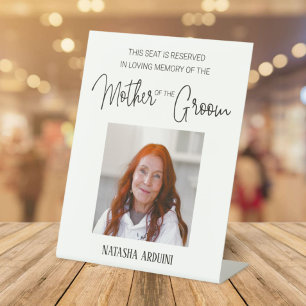 Mother of Groom Memorial Photo Reserved Wedding Pedestal Sign
