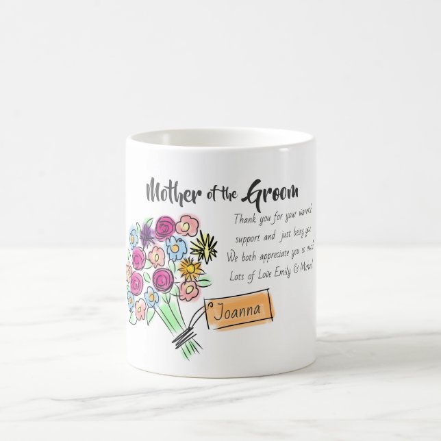 Mother of Groom Personalized ThankYou Message Coffee Mug (Center)