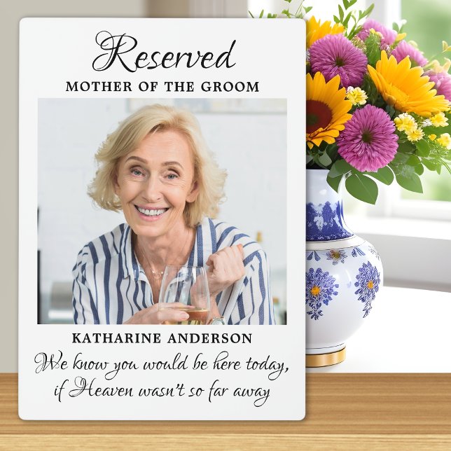 Mother Of Groom Photo Heaven Memorial Wedding Plaque (Creator Uploaded)