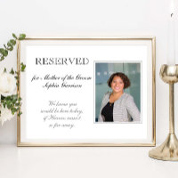 Mother of Groom Reserved Chair Memorial Wedding