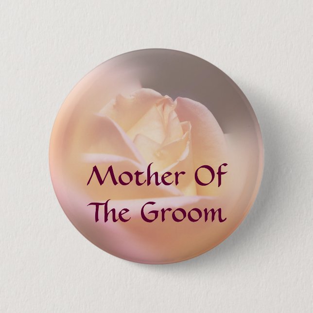 Mother Of Groom Rose Flower Wedding  6 Cm Round Badge (Front)