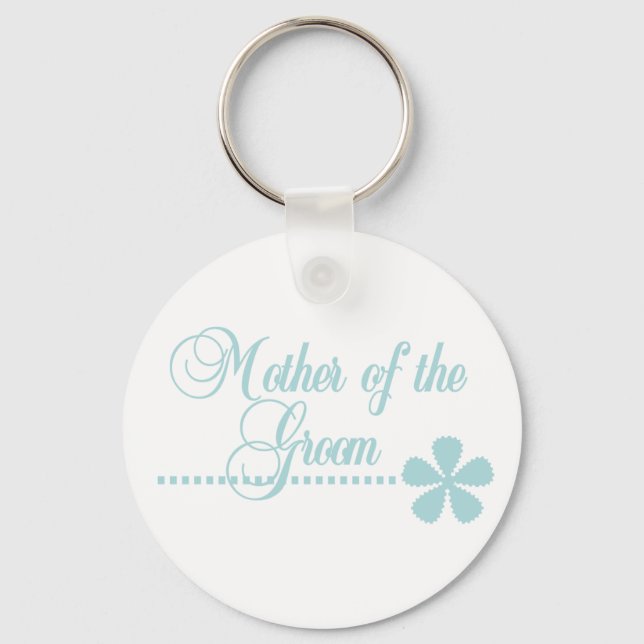 Mother of Groom Teal Elegance Key Ring (Front)