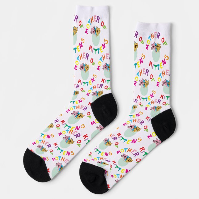 Mother of Kittens cat lovers gift Socks (Left)