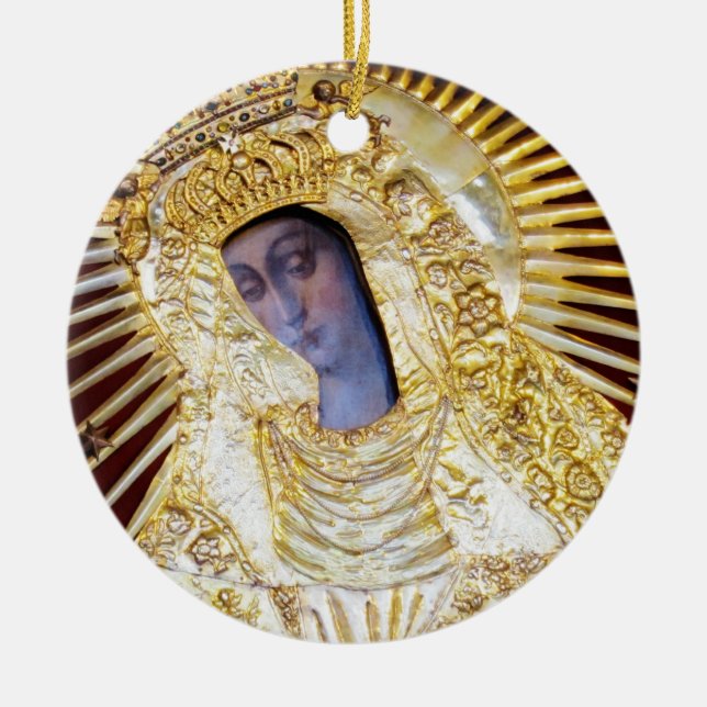 Mother of Mercy Ceramic Tree Decoration (Front)