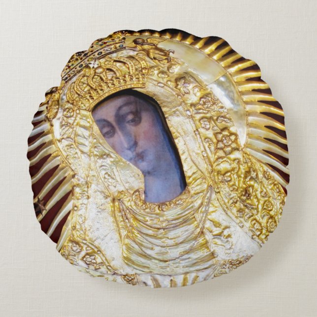 Mother of Mercy Round Pillow (Front)