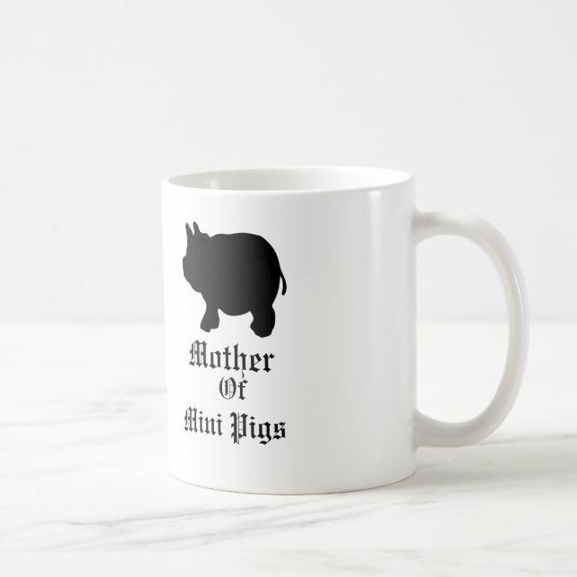 Mother Of Mini Pigs/With Black Mini Pig Coffee Mug (Right)