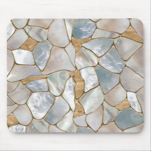 Mother of pearl and Gold cells abstract Mouse Mat