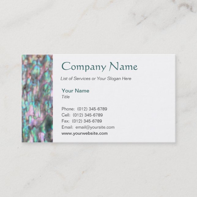 Mother of Pearl Business Card (Front)