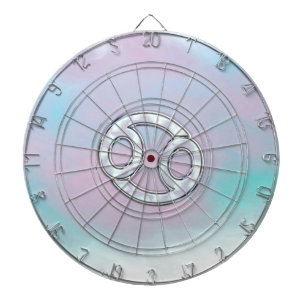 Mother of Pearl Cancer Zodiac Symbol Decor Dartboard