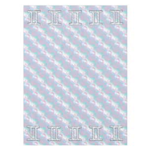 Mother of Pearl Decor Gemini Zodiac Symbol Tablecloth