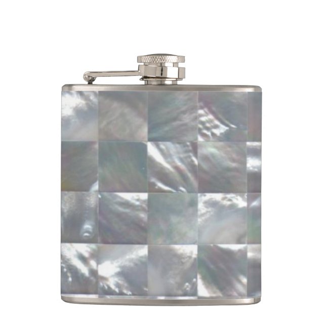 Mother of Pearl Design Hip Flask (Front)