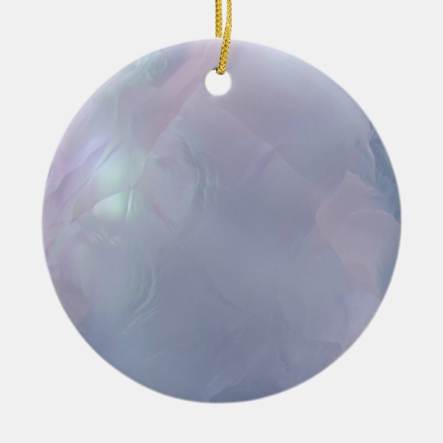 Mother of Pearl Effect Round Ceramic Ornaments (Front)