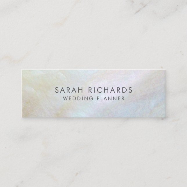Mother of Pearl Elegant and Simple Mini Business Card (Front)