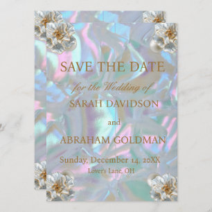 Mother of Pearl Elegant Wedding Save the Date Invitation