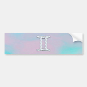 Mother of Pearl Gemini Zodiac Symbol Bumper Sticker