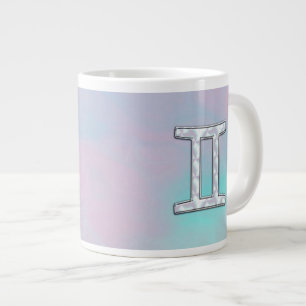 Mother of Pearl Gemini Zodiac Symbol Large Coffee Mug