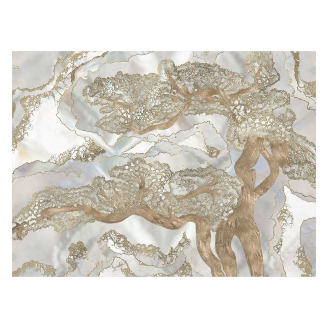 Mother of pearl Golden Tree Tablecloth (Front (Horizontal))