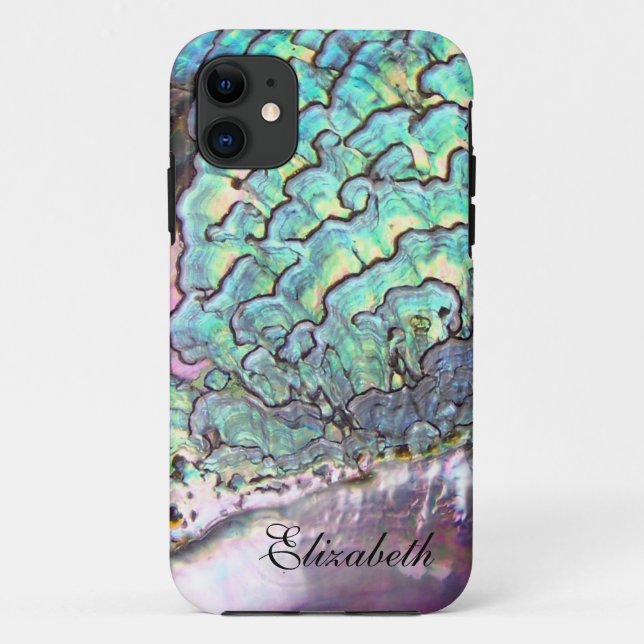 Mother-of-pearl Iridescent Jewel Personalised Case-Mate iPhone Case (Back)