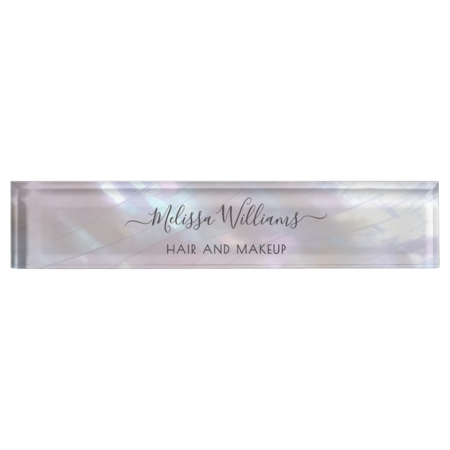 Mother-of-pearl  Monogram Shimmering Nameplate (Front)