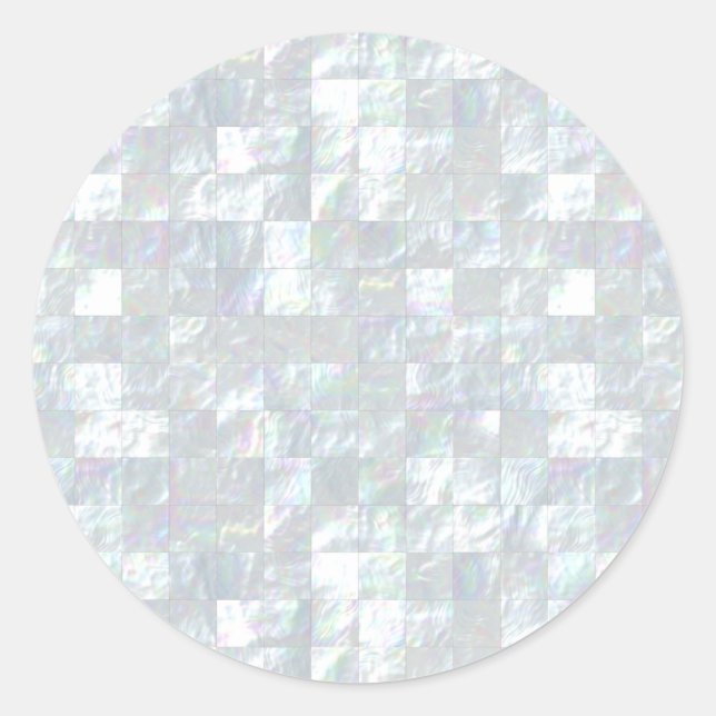 Mother Of Pearl Mosaic Classic Round Sticker (Front)