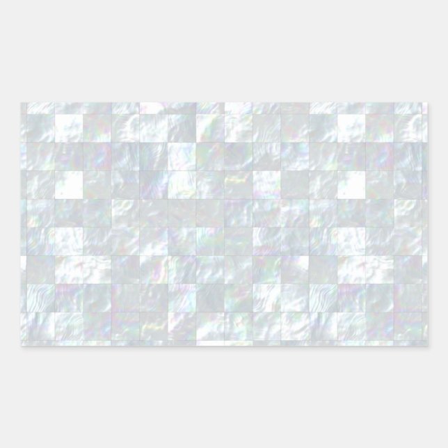 Mother Of Pearl Mosaic Rectangular Sticker (Front)