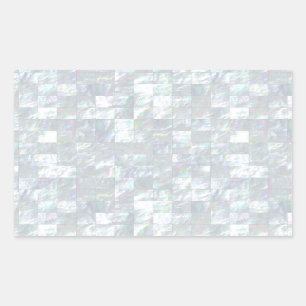 Mother Of Pearl Mosaic Rectangular Sticker