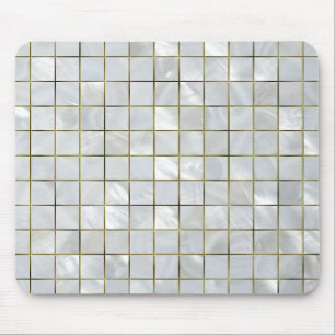 Mother of Pearl Mosaic with Gold Foil Grid Mouse Mat