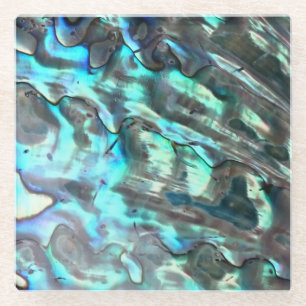 Mother of Pearl Photo Texture Glass Coaster