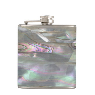 MOTHER OF PEARL Red Abalone Printed Hip Flask