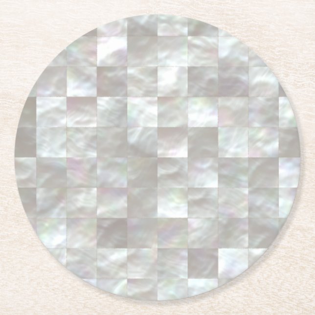 Mother of Pearl. Round Paper Coaster (Front)