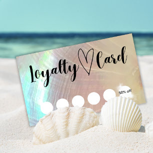 Mother of pearl Seashell Customer Loyalty Card