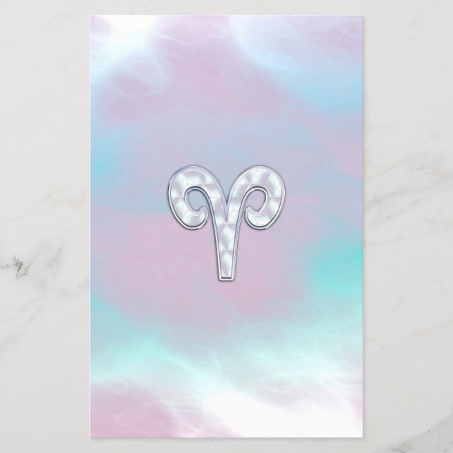 Mother of Pearl Style Aries Zodiac Sign Flyer (Front)
